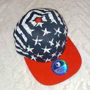 RED WHITE BLUE  STAR SNAPBACK